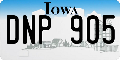 IA license plate DNP905