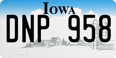IA license plate DNP958