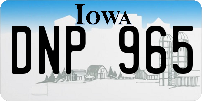 IA license plate DNP965