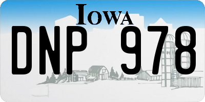 IA license plate DNP978