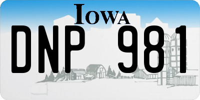 IA license plate DNP981