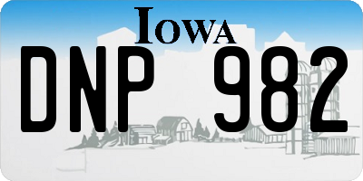 IA license plate DNP982