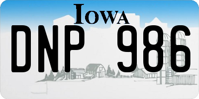 IA license plate DNP986
