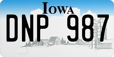 IA license plate DNP987