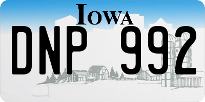 IA license plate DNP992