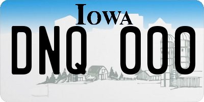 IA license plate DNQ000