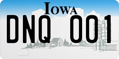 IA license plate DNQ001