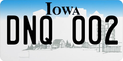 IA license plate DNQ002