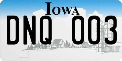 IA license plate DNQ003