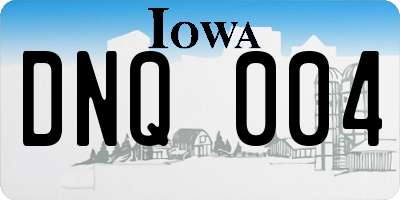 IA license plate DNQ004