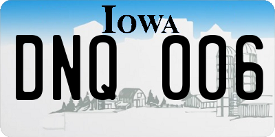 IA license plate DNQ006