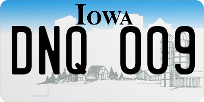 IA license plate DNQ009