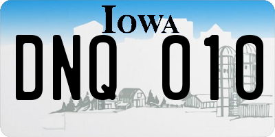IA license plate DNQ010