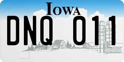 IA license plate DNQ011