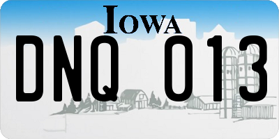 IA license plate DNQ013