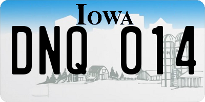 IA license plate DNQ014