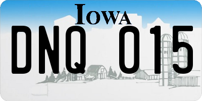IA license plate DNQ015