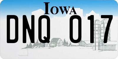 IA license plate DNQ017