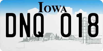 IA license plate DNQ018