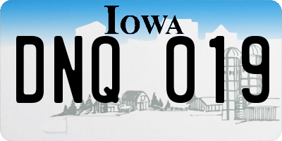 IA license plate DNQ019