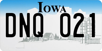 IA license plate DNQ021