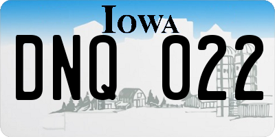 IA license plate DNQ022