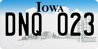 IA license plate DNQ023