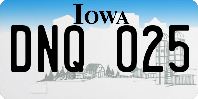 IA license plate DNQ025