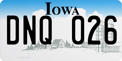 IA license plate DNQ026