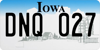 IA license plate DNQ027