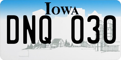 IA license plate DNQ030