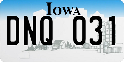 IA license plate DNQ031