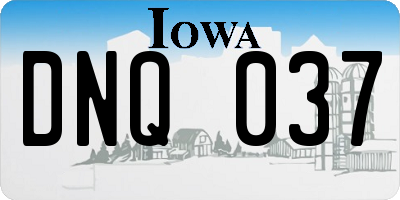 IA license plate DNQ037