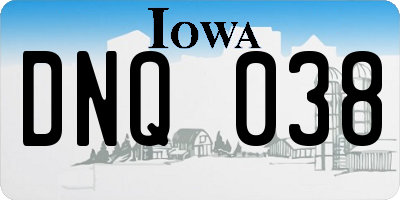 IA license plate DNQ038