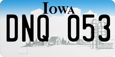 IA license plate DNQ053