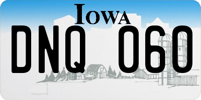 IA license plate DNQ060