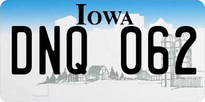 IA license plate DNQ062