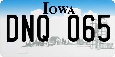 IA license plate DNQ065
