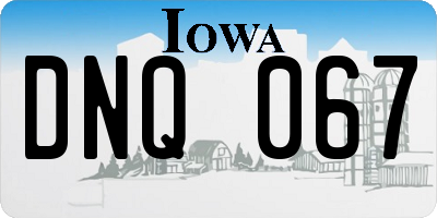 IA license plate DNQ067