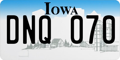 IA license plate DNQ070
