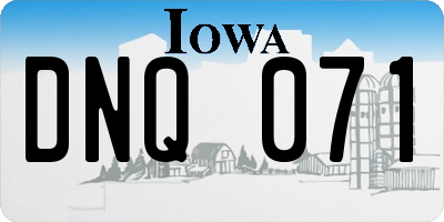 IA license plate DNQ071