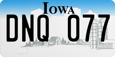 IA license plate DNQ077