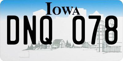 IA license plate DNQ078