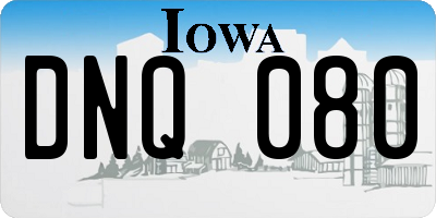 IA license plate DNQ080