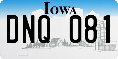 IA license plate DNQ081