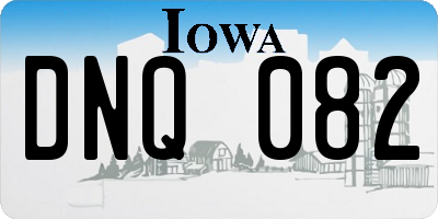IA license plate DNQ082