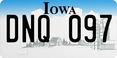 IA license plate DNQ097