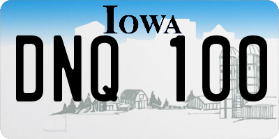 IA license plate DNQ100