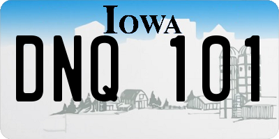 IA license plate DNQ101