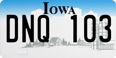 IA license plate DNQ103